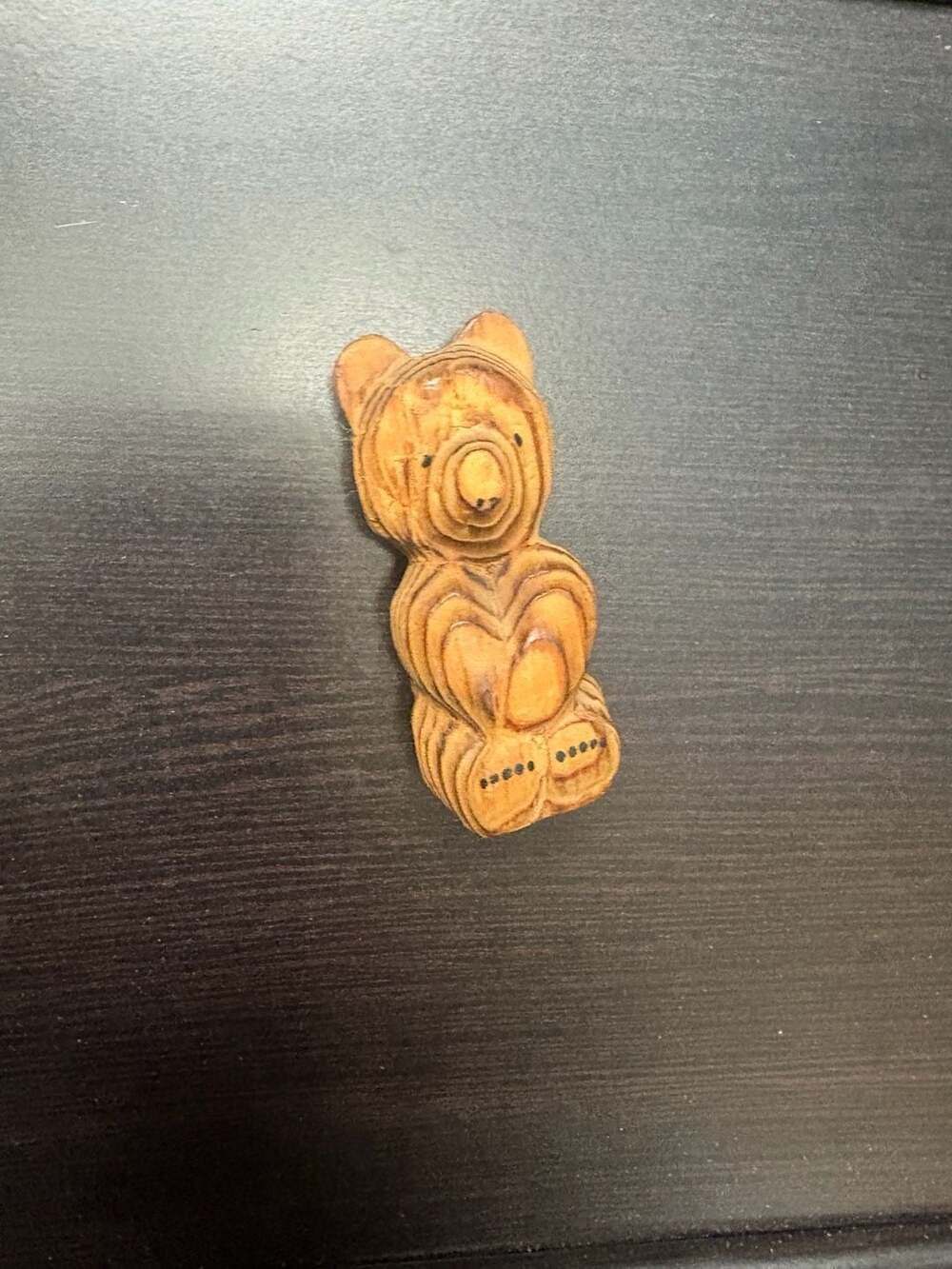 Vintage Handcrafted Wooden Carved Bear Figurine